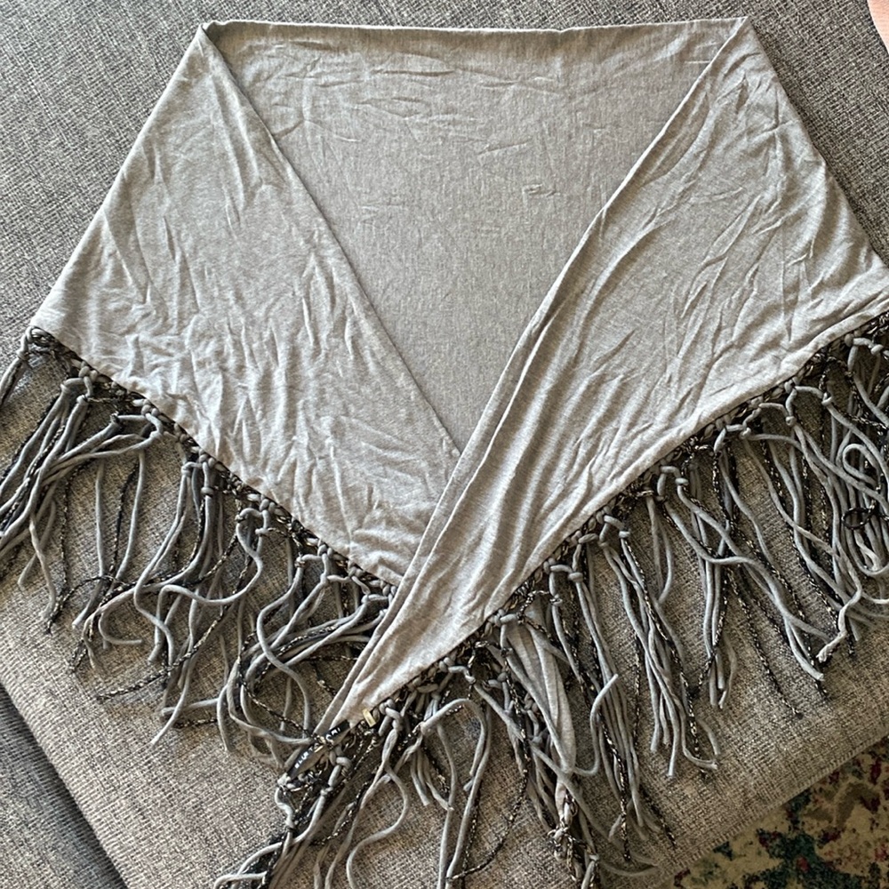 Designer Elie Tahari scarf, with metal detailing and fringe design